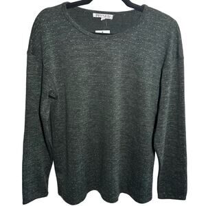 NEW Joy Joy Women's Gray Knit Studded Long Sleeve Sweater Top Size Small
